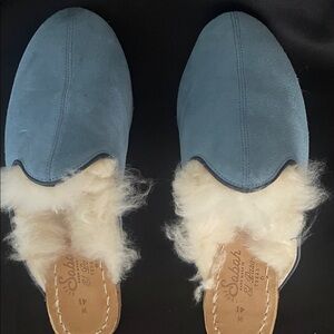 Sabah Blue Shearling Women's Slippers